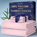 California King Bamboo Viscose Sheets 4pc Set - Light Pink Ultra Soft