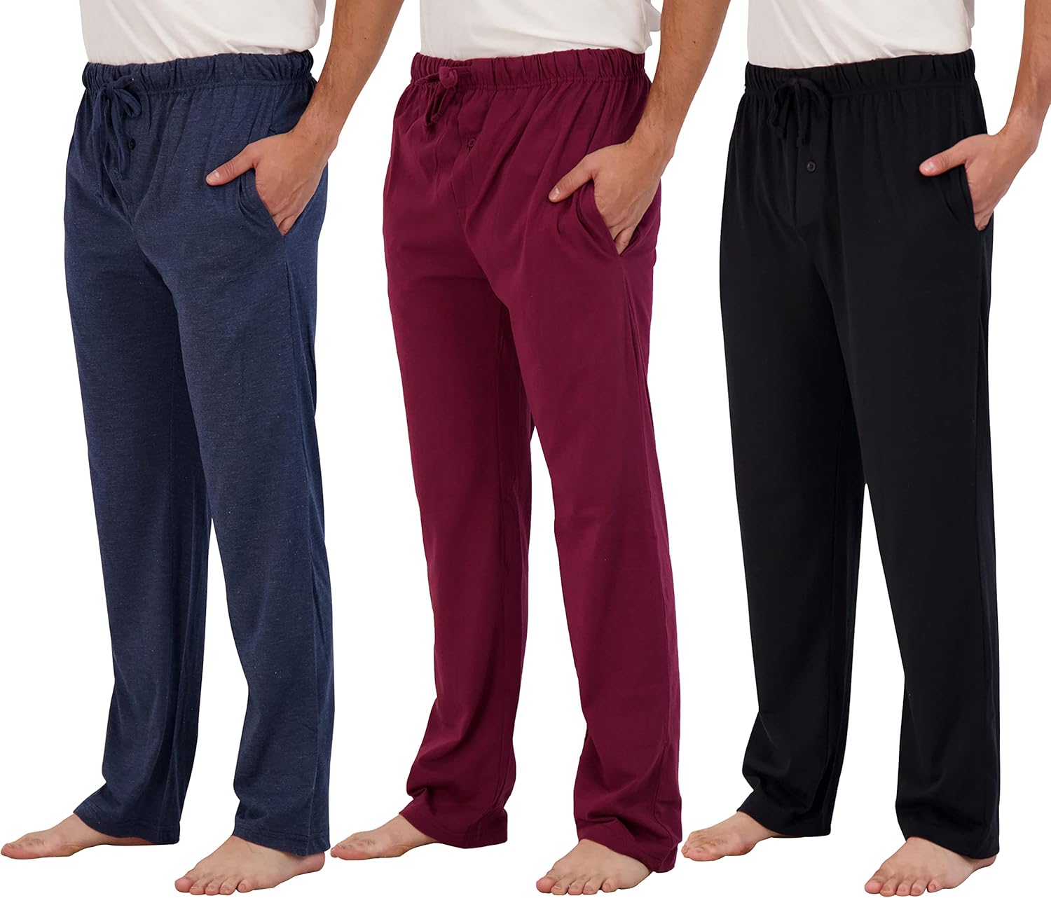 Real Essentials Men's Pajama Pants: Comfortable Cotton Lounge Wear