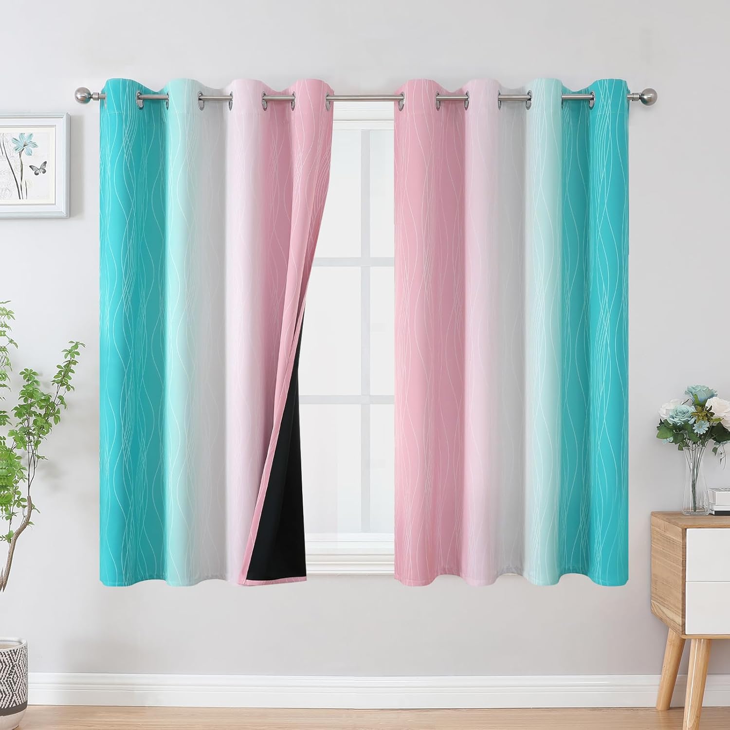 Ombre Blackout Curtains for Kitchen and Bathroom by Estelar Textiler