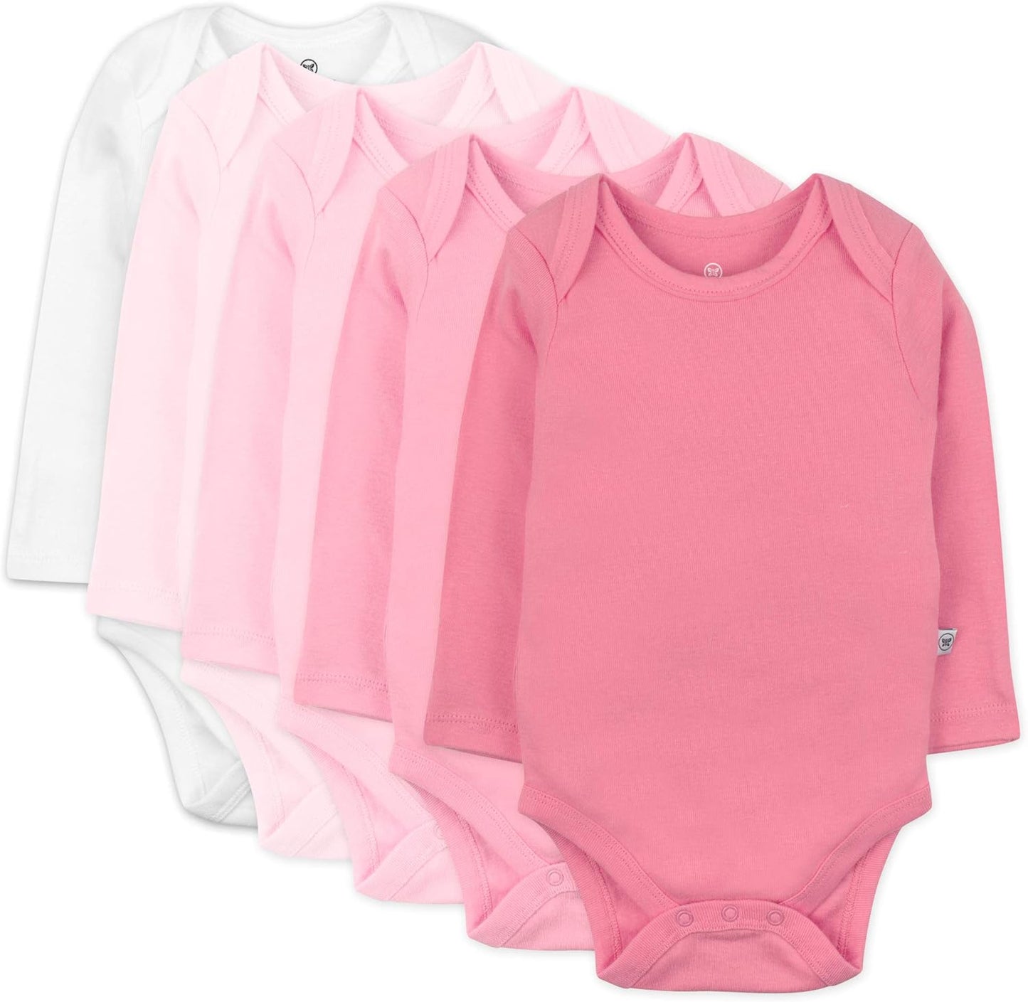 Organic Cotton Long Sleeve Bodysuits Set for Baby Girls 5-Pack