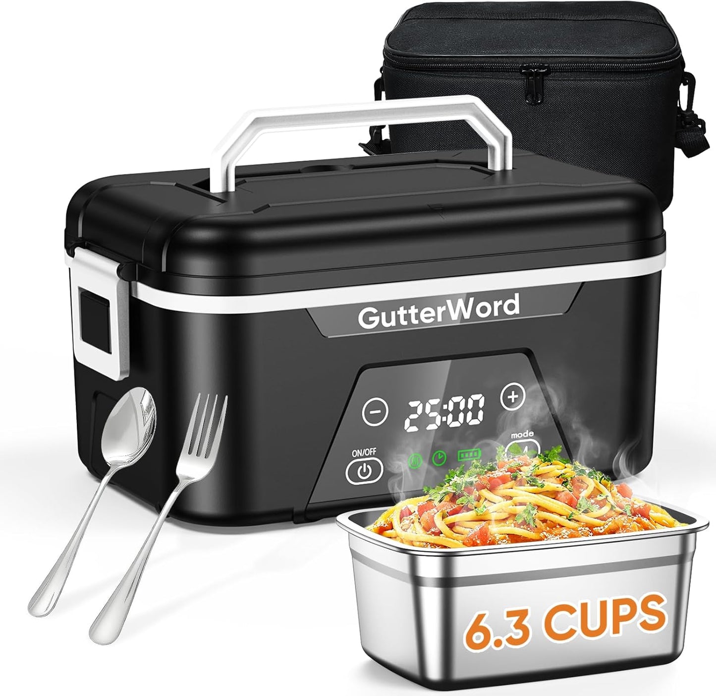 Cordless Electric Lunch Box with Ice Crystal Box for Hot Meals