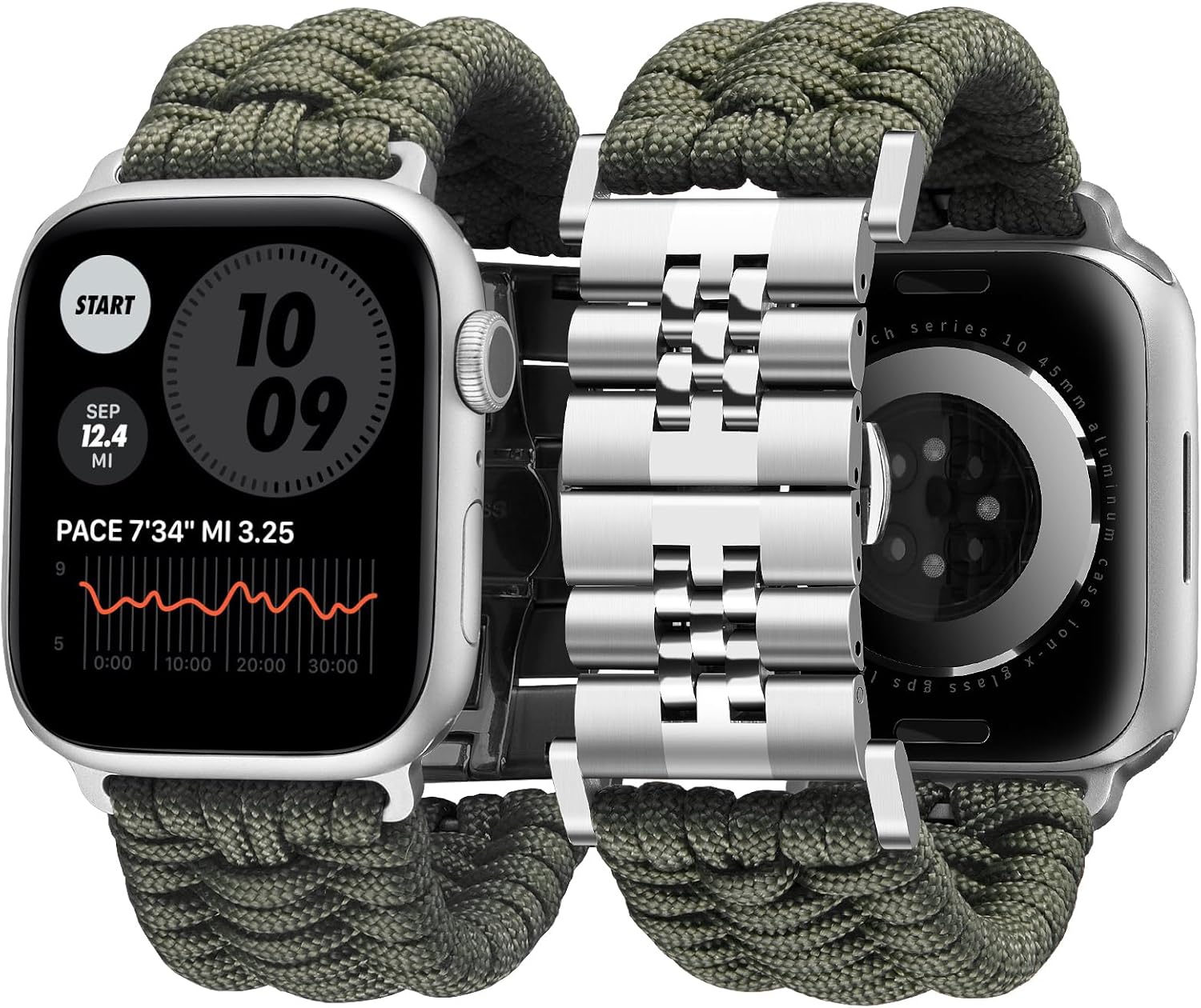 BINLUN Braided Paracord Apple Watch Band for All Series 49mm-38mm