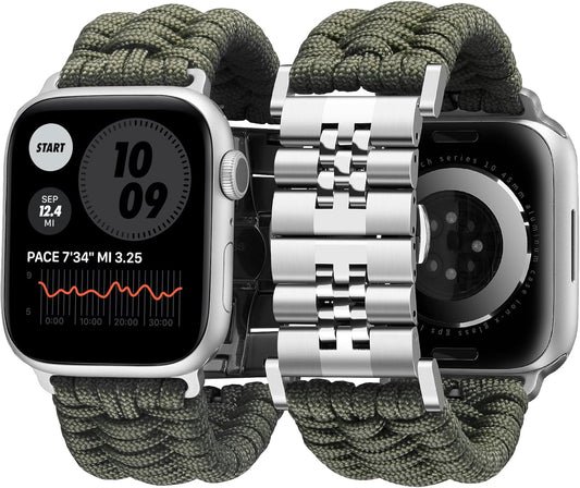 BINLUN Braided Paracord Apple Watch Band for All Series 49mm-38mm