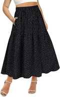 Plus Size Skirts for Curvy Women High Waist Boho Maxi Skirt