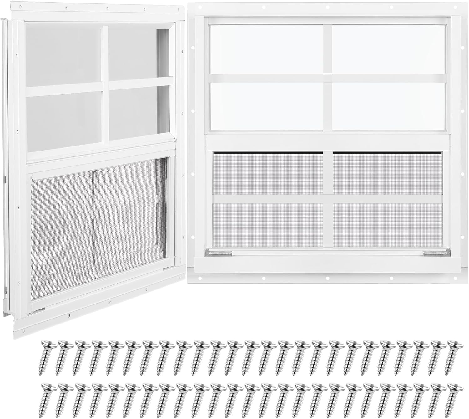 Tandefio 2 Pack Shed Window with Tempered Glass for Sheds