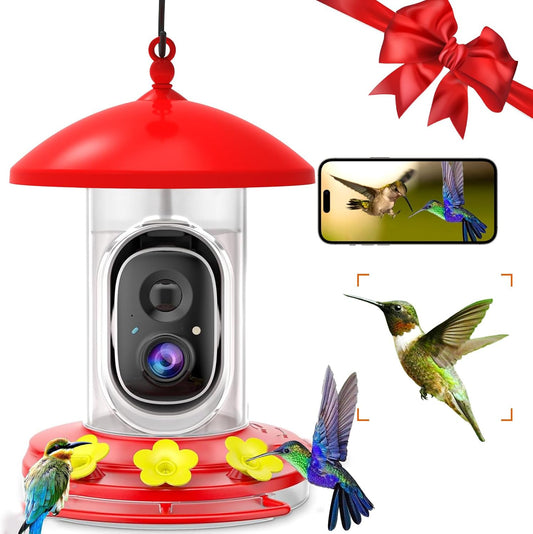 2K Camera Hummingbird Feeder: AI Identify Species, Instant Alerts