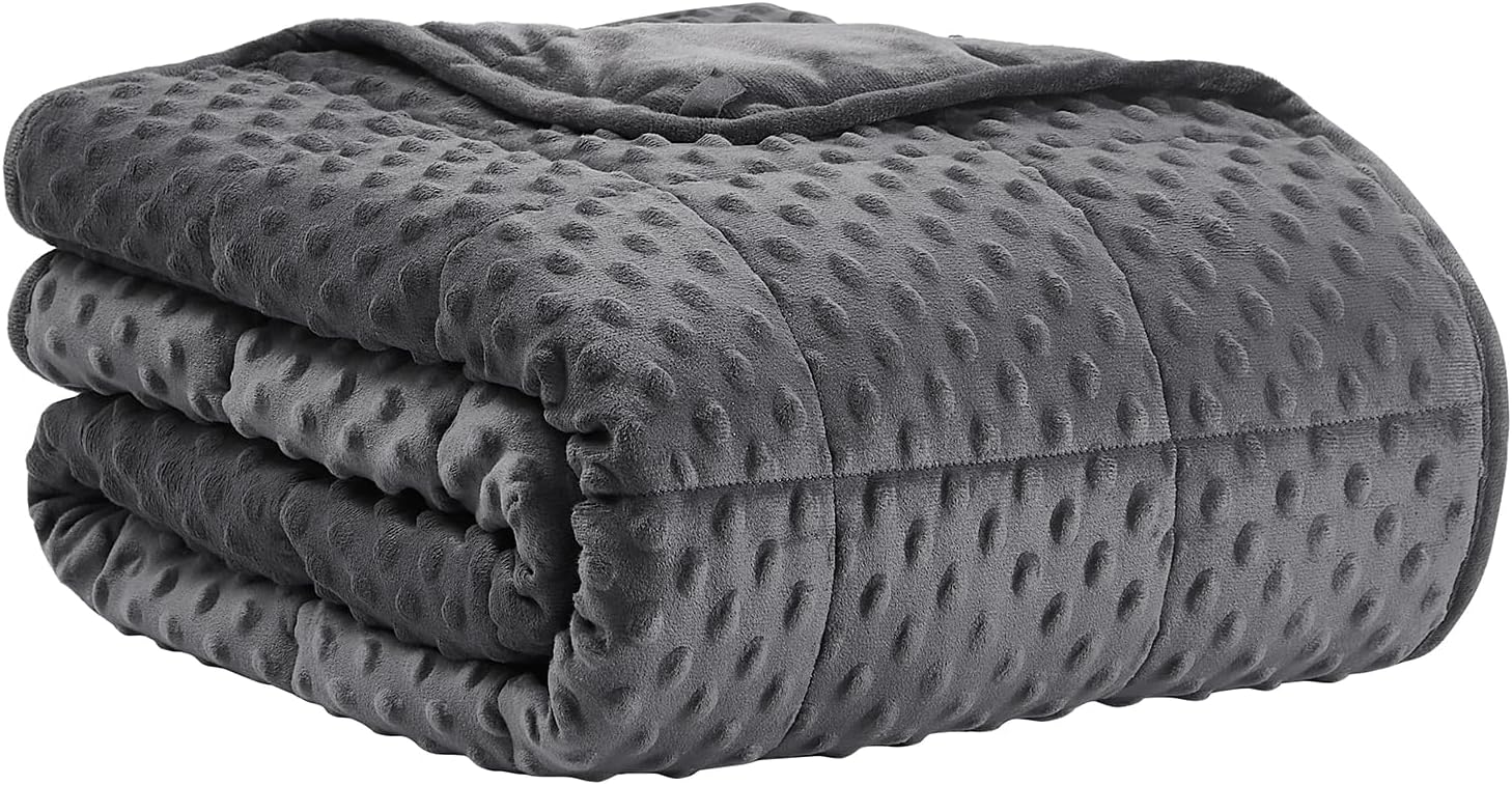 CuteKing Weighted Blanket for Comfort Sleep - 12lbs Grey Bubble