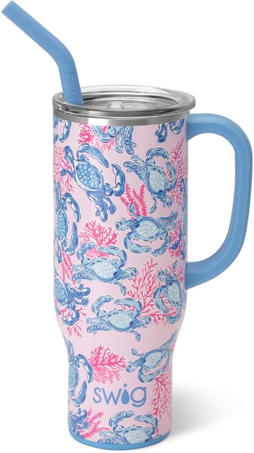 Swig Life 30oz Mega Mug: Insulated Tumbler with Handle & Straw