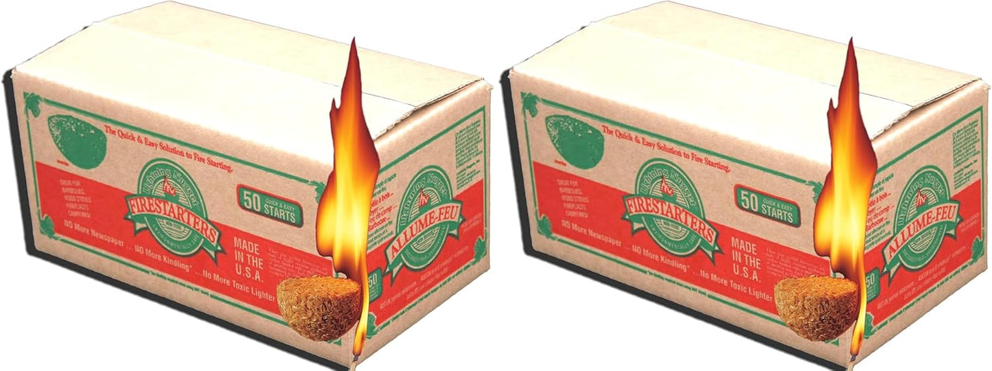 Lightning Nuggets Firestarters Box of 50 Count for Easy Fires