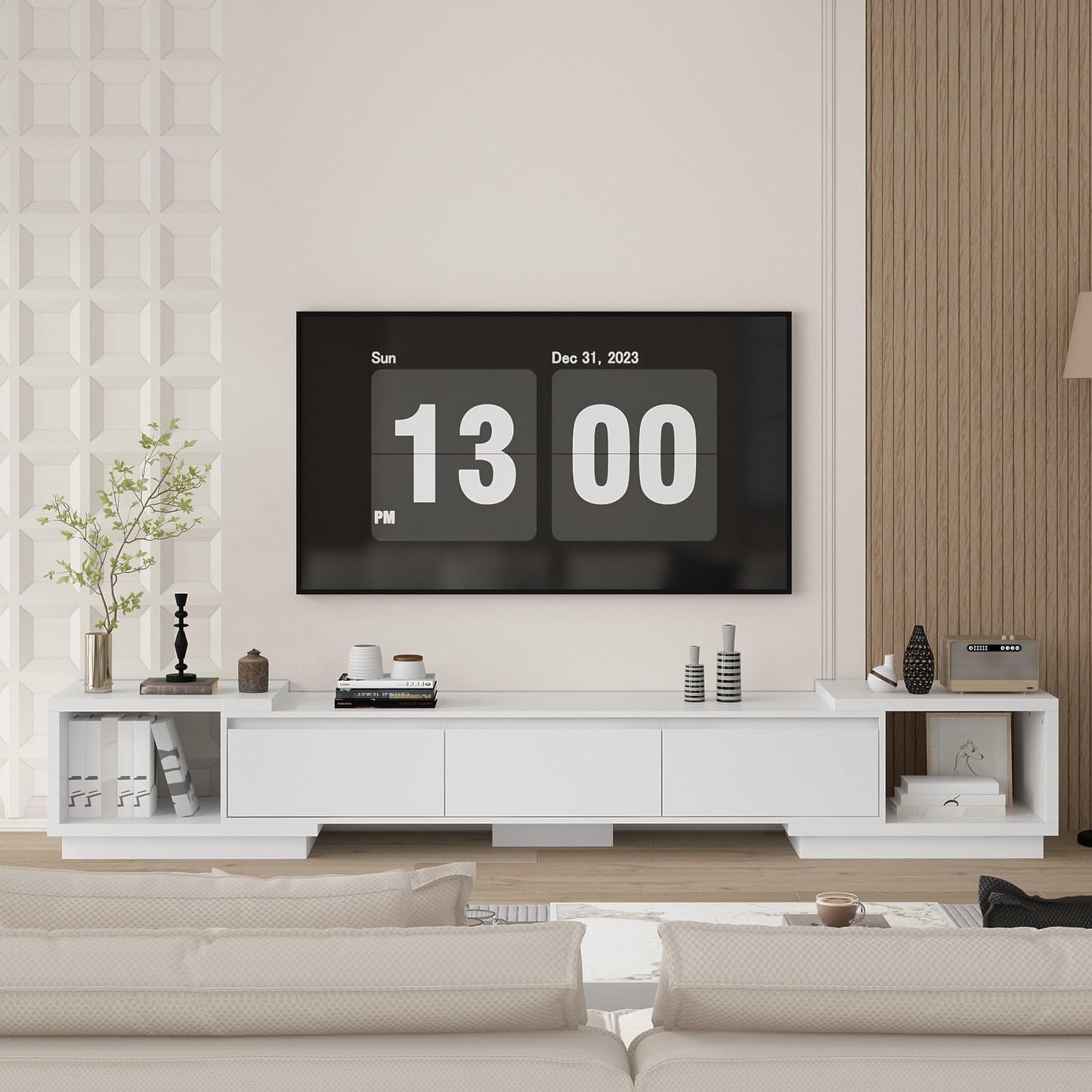 Modern Extendable TV Console: Maximize Storage Space