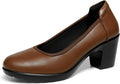 DREAM PAIRS Women's Chunky Closed Toe Low Block Heels (Style Y47R)