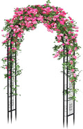 88in Steel Garden Arch Arbor Trellis for Climbing Plants - Decorative