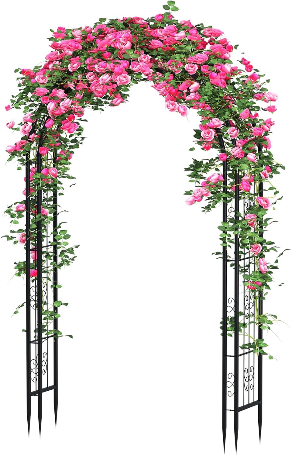 88in Steel Garden Arch Arbor Trellis for Climbing Plants Outdoor