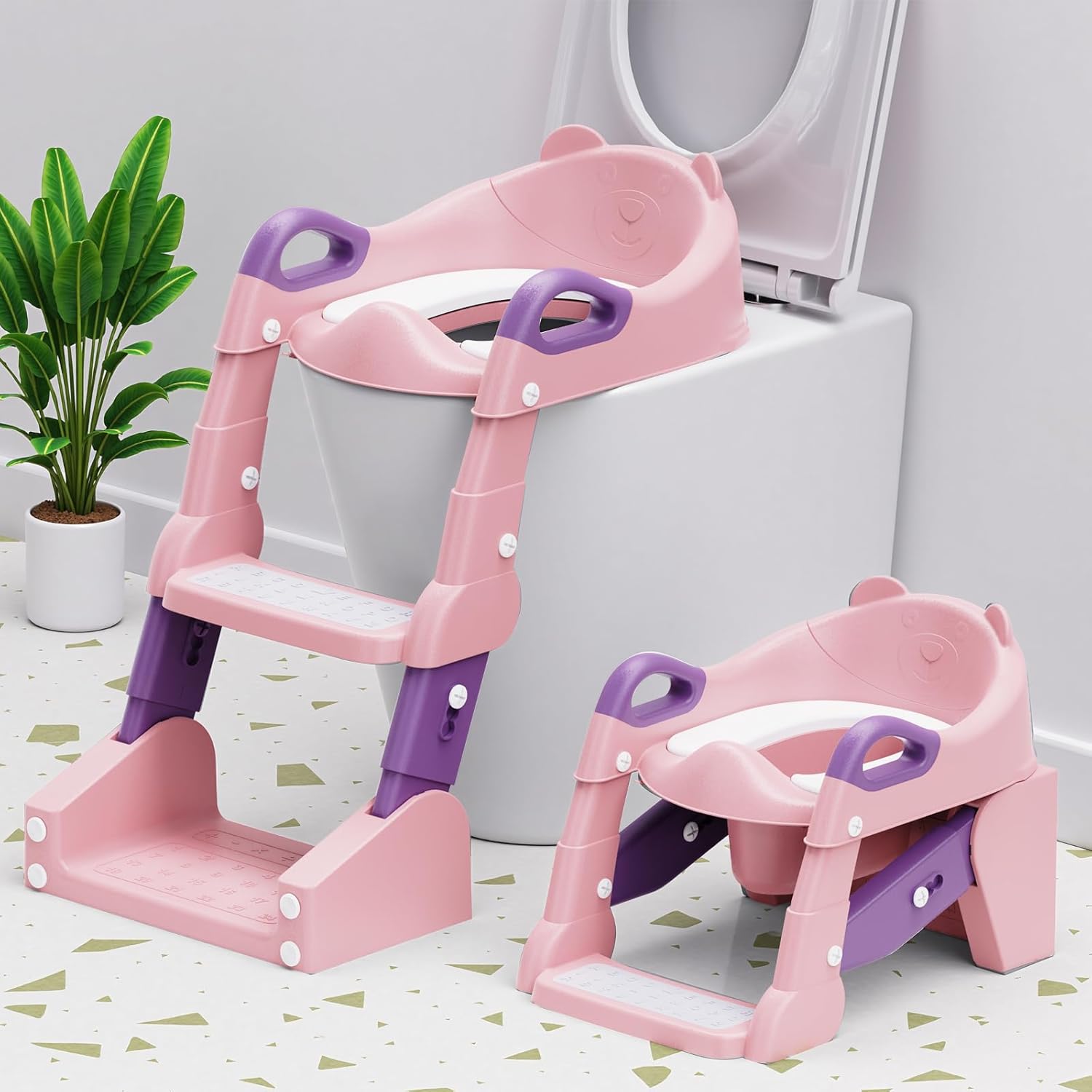 Potty Training Seat 3-in-1 Toddler Toilet Seat with Step Stool