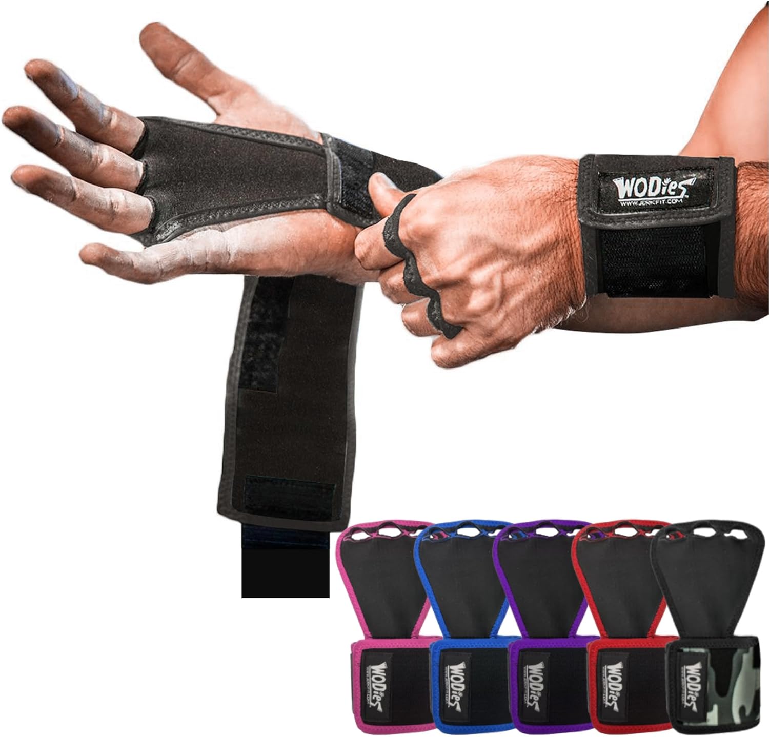 WODies Gymnastics & Weightlifting Grips with Wrist Wraps for Comfort