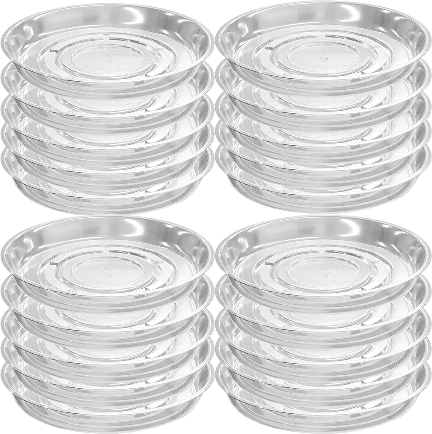 20 Packs 20 Inches Extra-Large Clear Plant Saucers for Indoor Use
