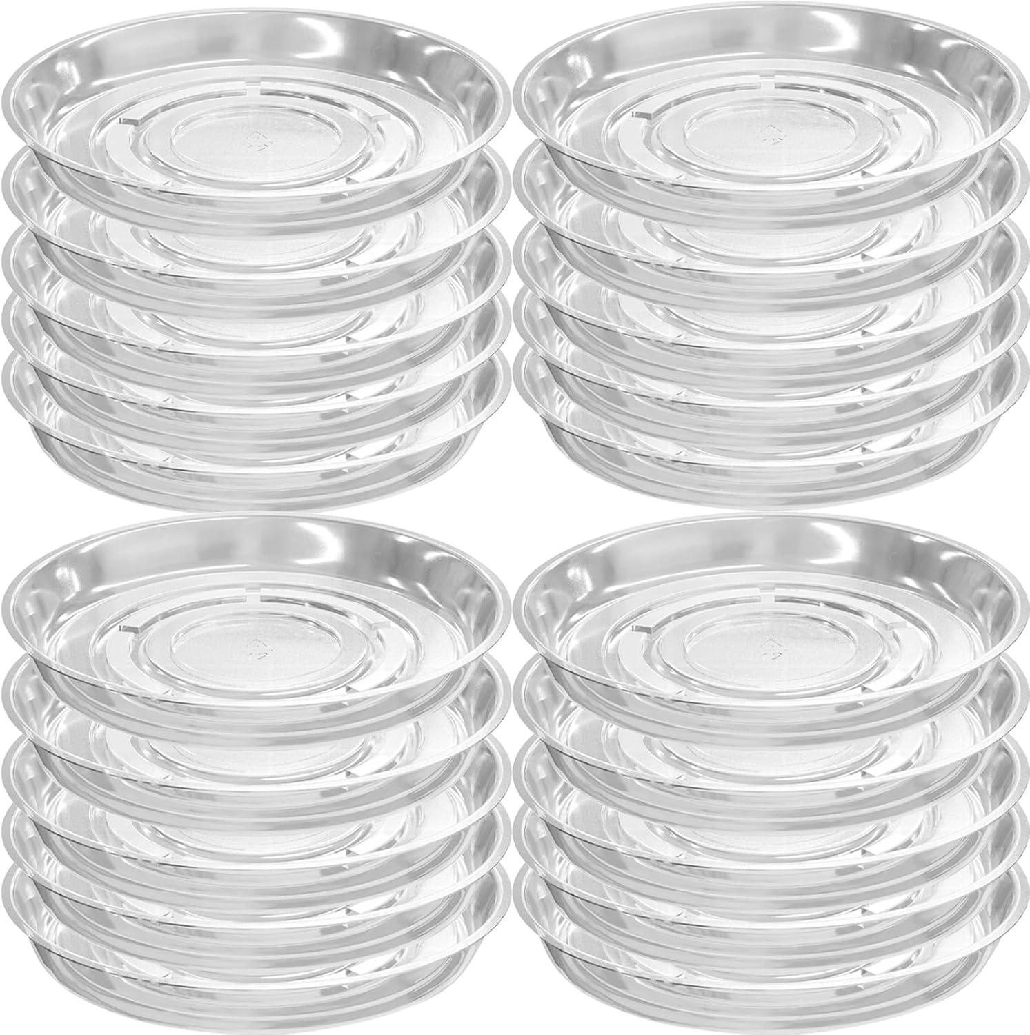 20 Packs 20 Inches Extra-Large Clear Plant Saucers for Indoor Use