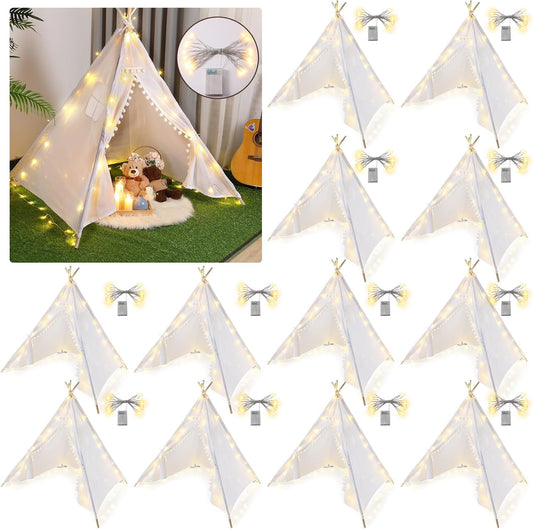 Kid's Teepee Tent Set with Lights - Boho Fun!