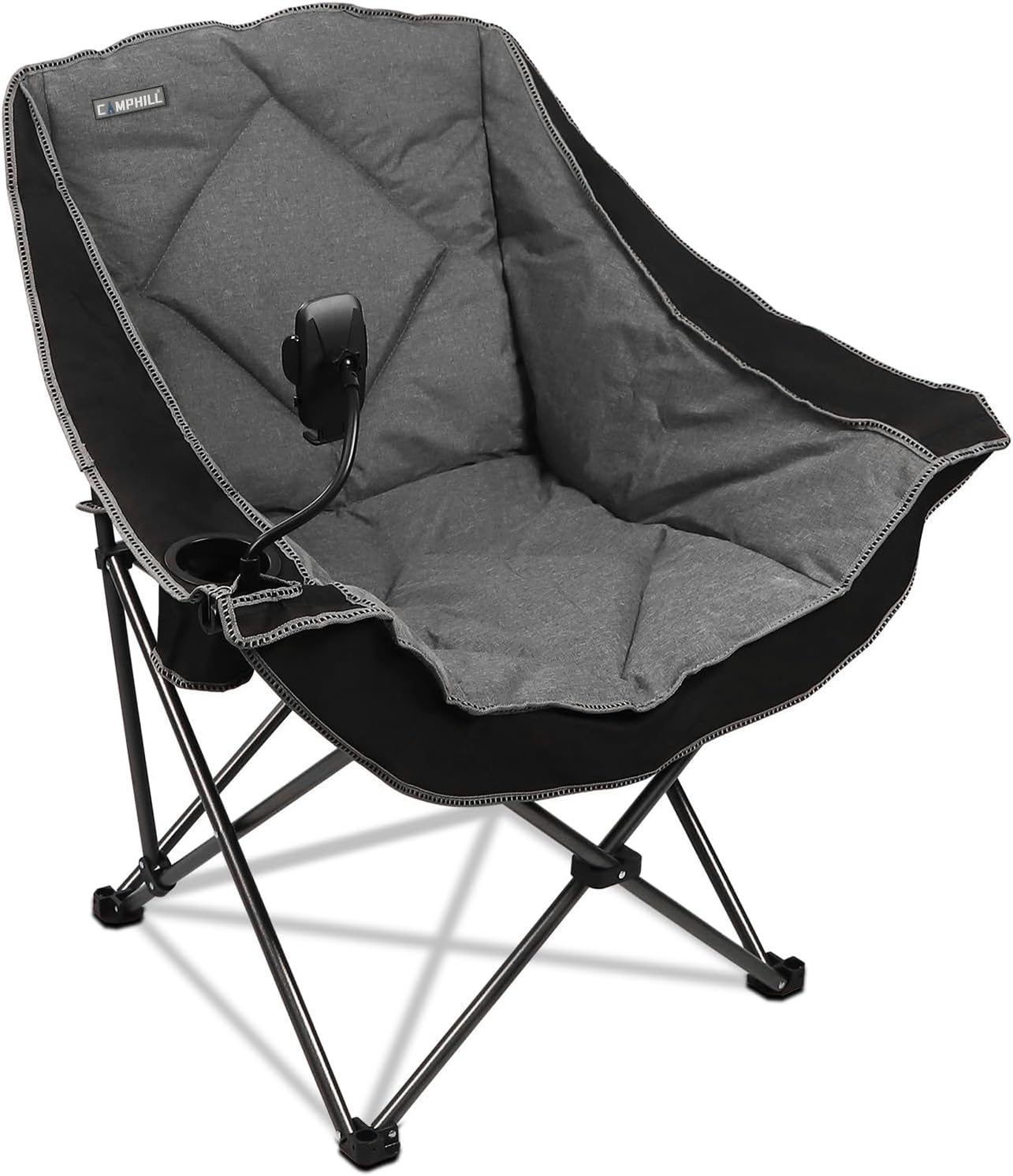 Folding Camping Chair with Cup Holder and Phone Holder for Comfort