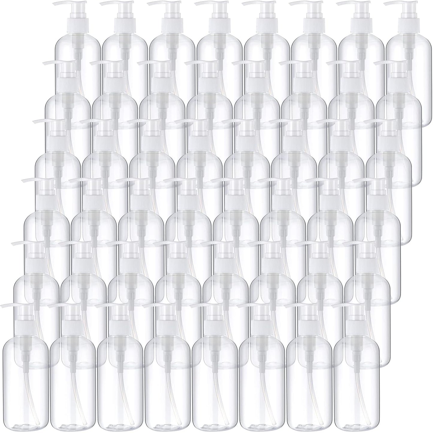 48 Pcs Clear Reusable Pump Bottle Lotion Dispenser Set