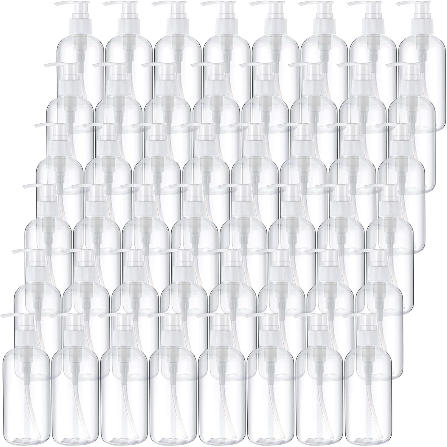 48 Pcs Clear Reusable Pump Bottle Lotion Dispenser Set