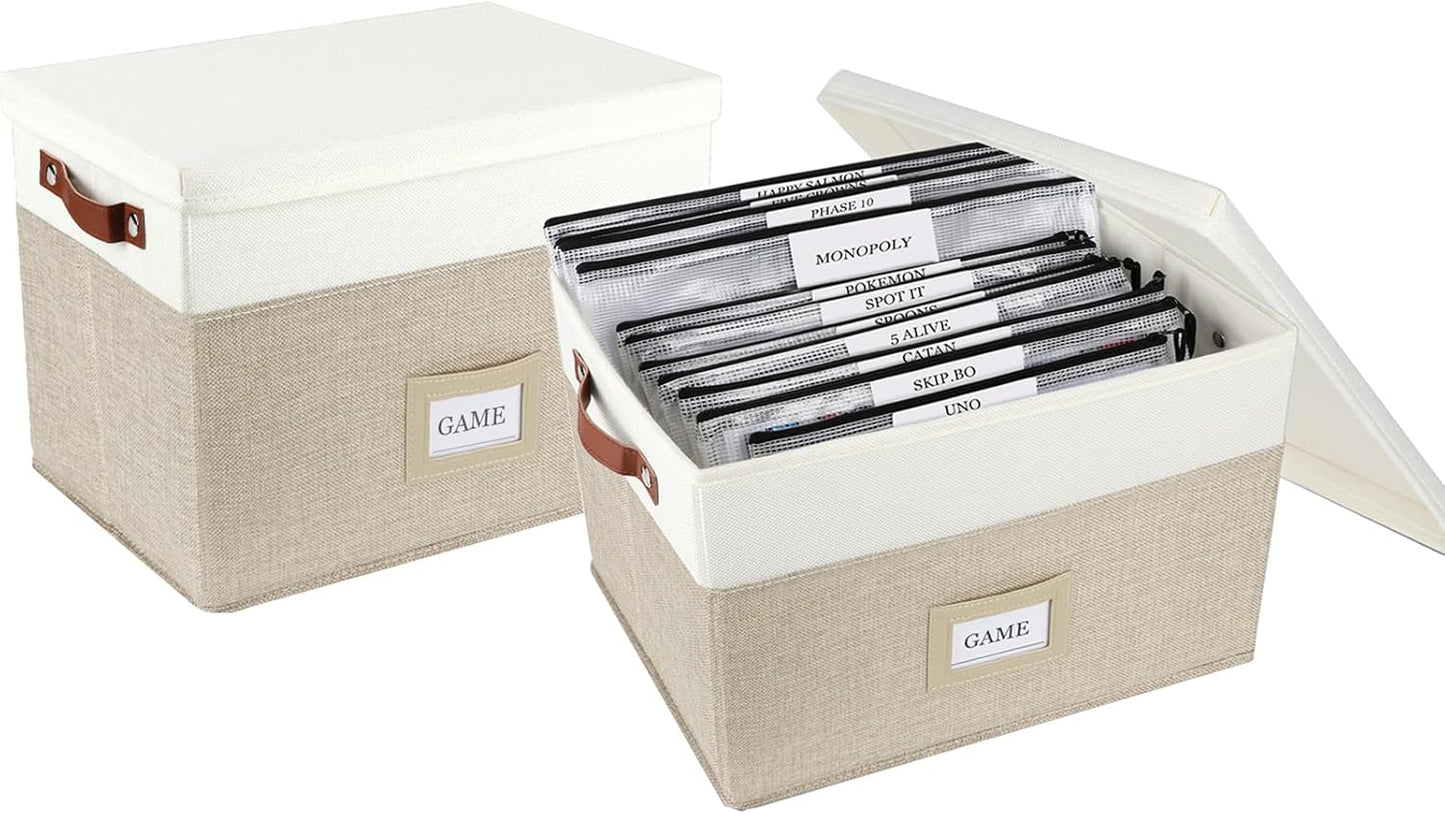 Board Game Storage Organizer with Zipper Bags and Stickers