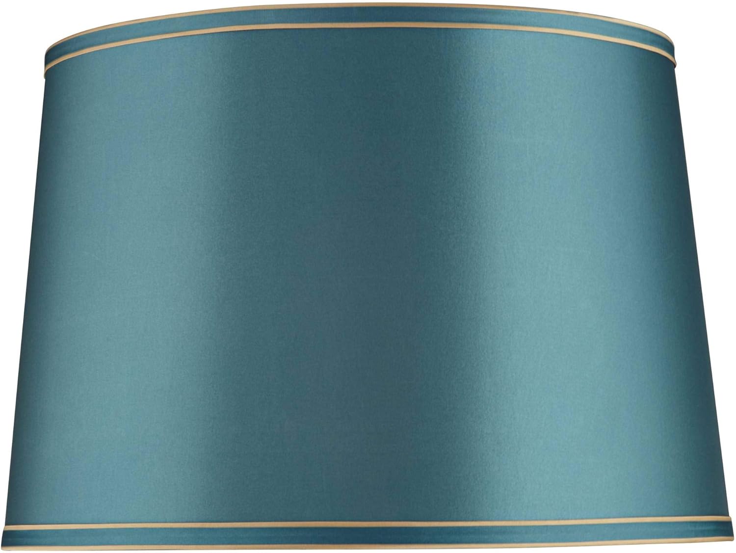 Soft Teal Large Drum Lamp Shade with Gold Trim for Home Decor