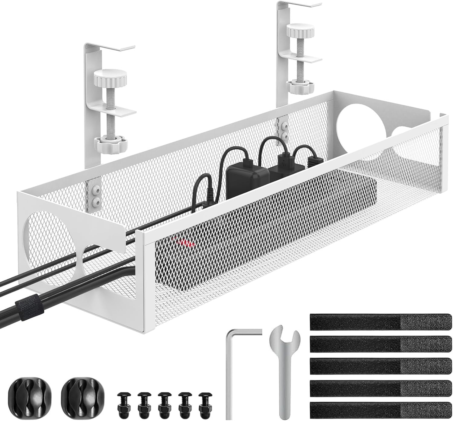 Wireless Workspace Sorted - Metal Mesh Cable Tray - REFLYING