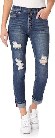 WallFlower Women's Flirty Curvy Crop High-Rise Jeans for All