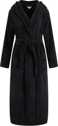 Women's Plush Soft Warm Fleece Bathrobe - Shawl Collar Comfort