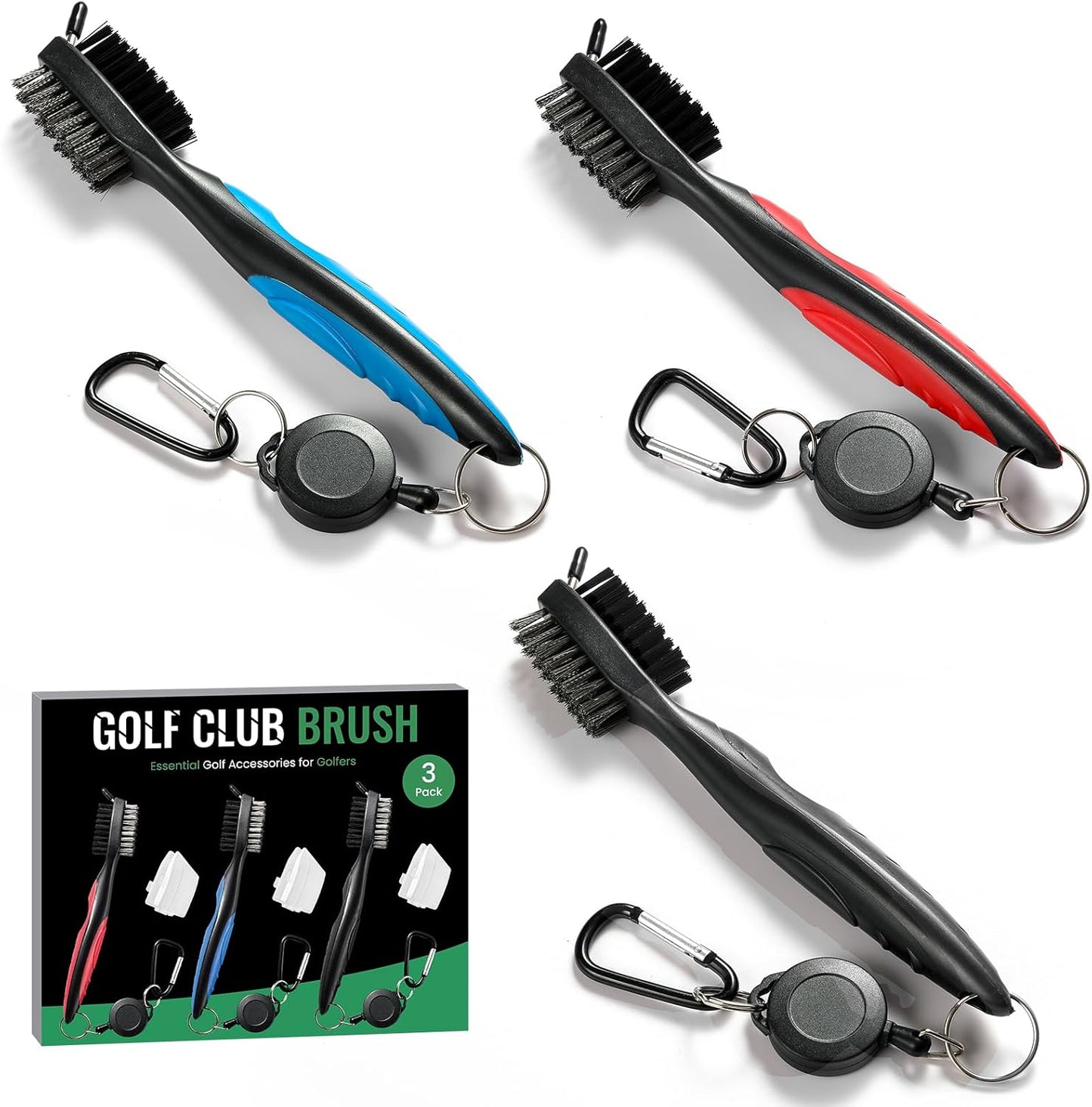 POIKSHARK Golf Club Brush Trio - Clean with Ease!