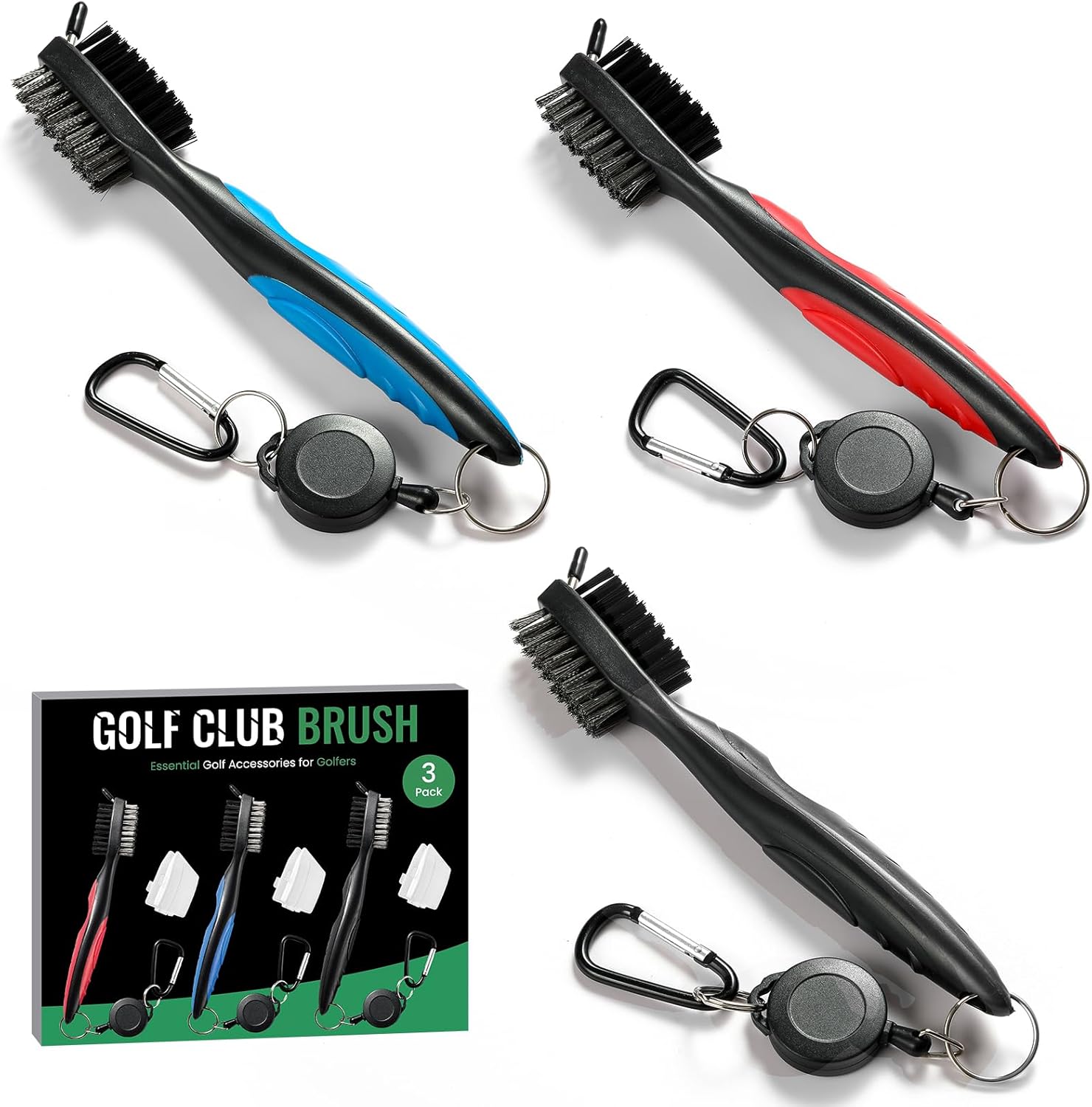 POIKSHARK Golf Club Brush Trio - Clean with Ease!