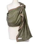 Olive Cotton Ring Sling Baby Carrier - Breathable Wrap for 8-35 lbs