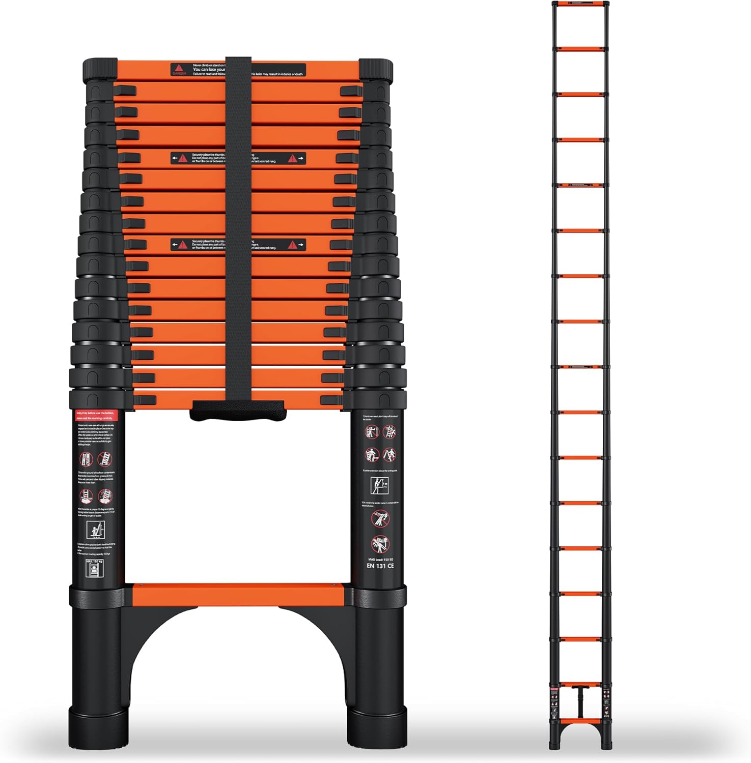 16.5 FT Telescoping Ladder for Home and Roof Use, Heavy Duty