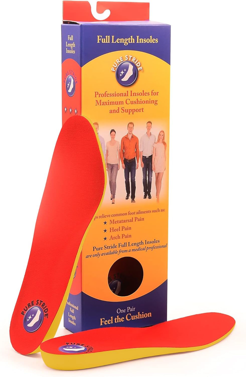 Pure Stride Professional Full Length Insoles for Pain Relief