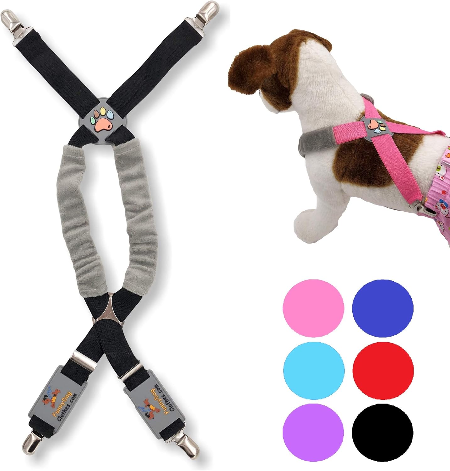 Secure Fit Dog Suspenders - Keep Apparel in Place!