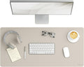 Vegan Leather Desk Pad 36 x 17 - Sandstone Desk Protector