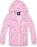 Girls Rain Jackets Lightweight Waterproof Hooded Cotton Raincoats