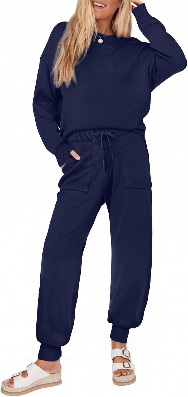 Ekouaer Women's 2 Piece Lounge Set for Cozy Comfort and Style