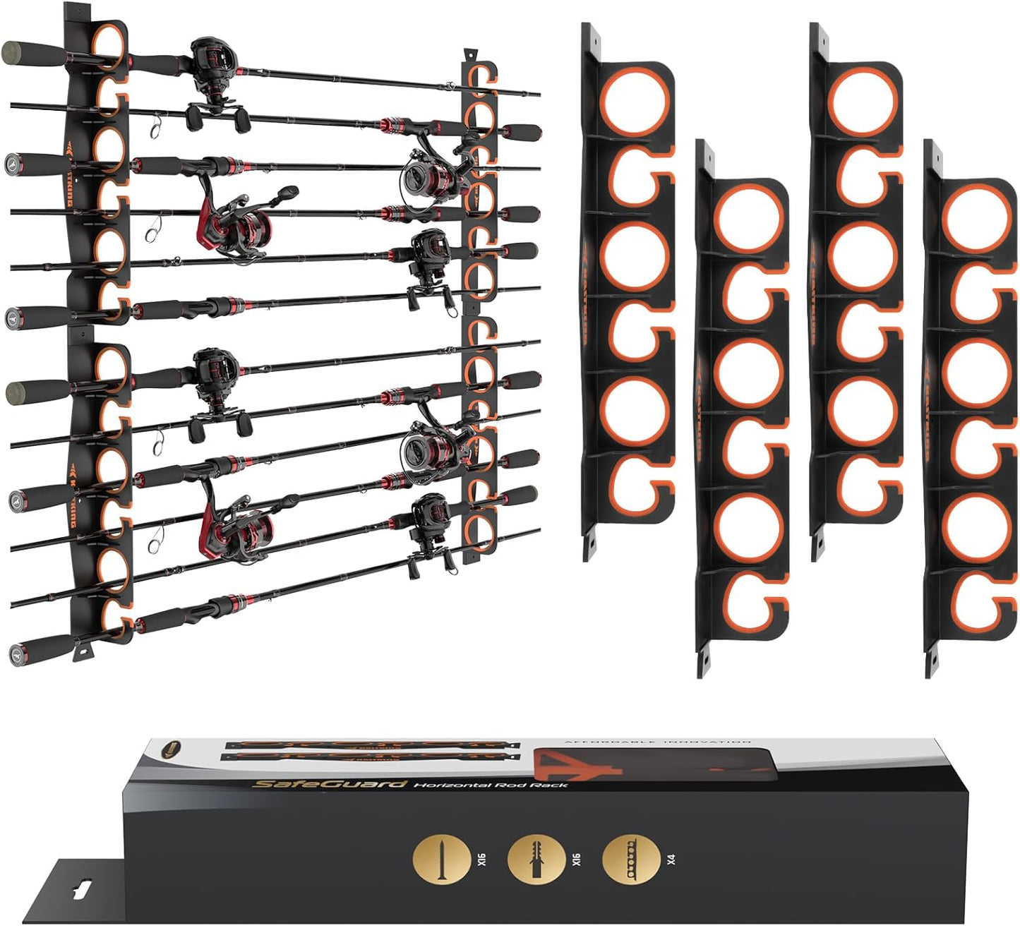 KastKing SafeGuard Fishing Rod Holder for Garage Storage