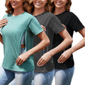 Women's 3-Pack Nursing Tops for Breastfeeding with Hidden Zippers