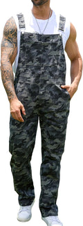 Camo Bibs Overalls for Men Adjustable Straps Work Utility Coveralls as