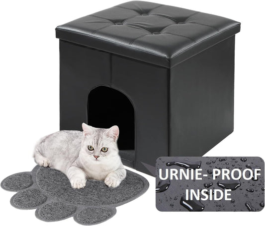 MEEXPAWS Cat Litter Box Enclosure Furniture for Small Spaces
