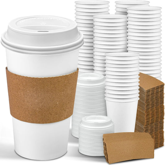 Leak-Proof Ginkgo Coffee Cups - 100 Pack
