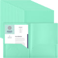 Light Green Two Pocket Folders 50 Pack - Letter Size Plastic