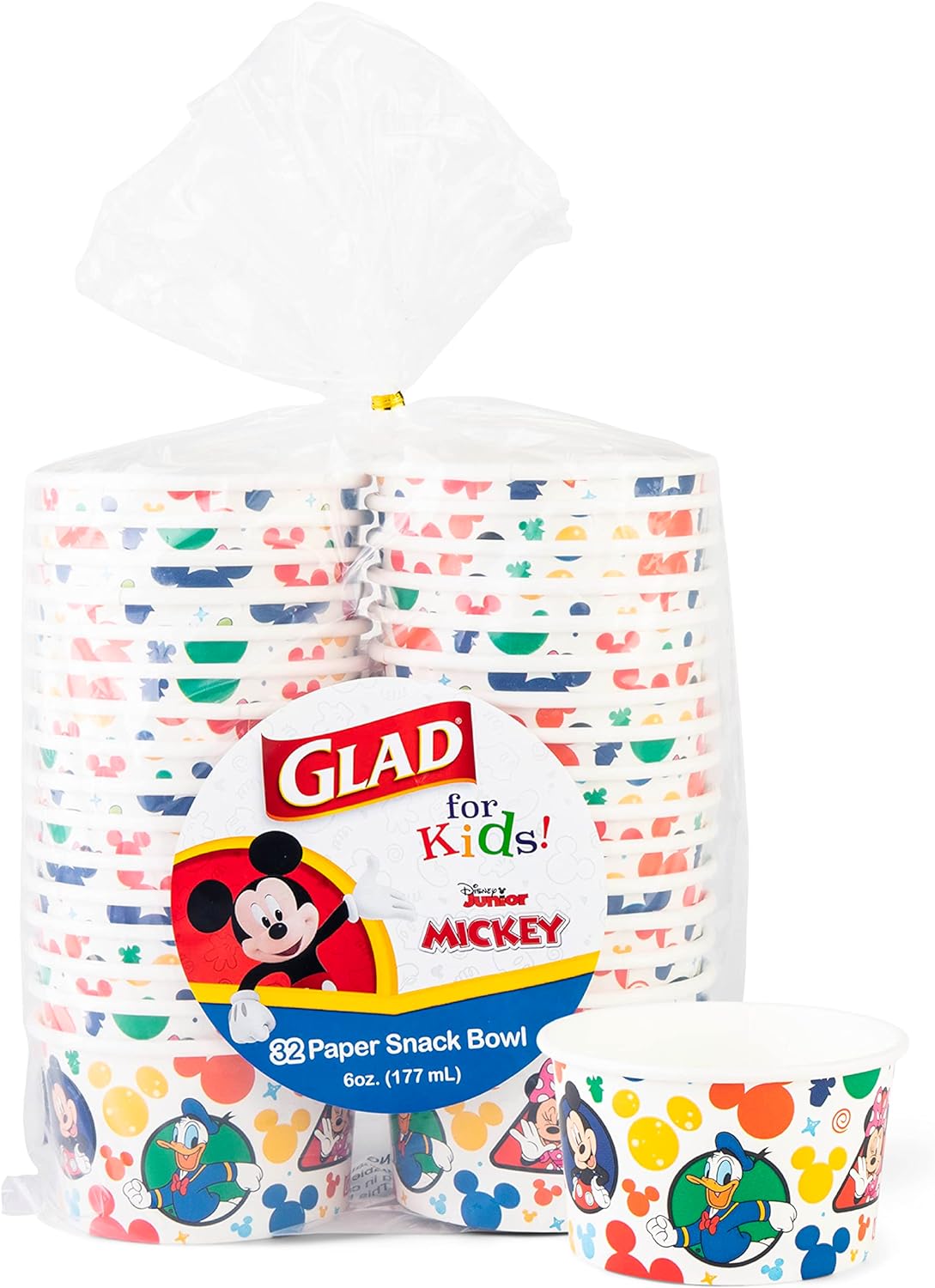 Disney Mickey Snack Bowls for Kids, 32ct