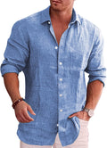 COOFANDY Men's Casual Button Down Linen Chambray Shirt (Style 61WF)