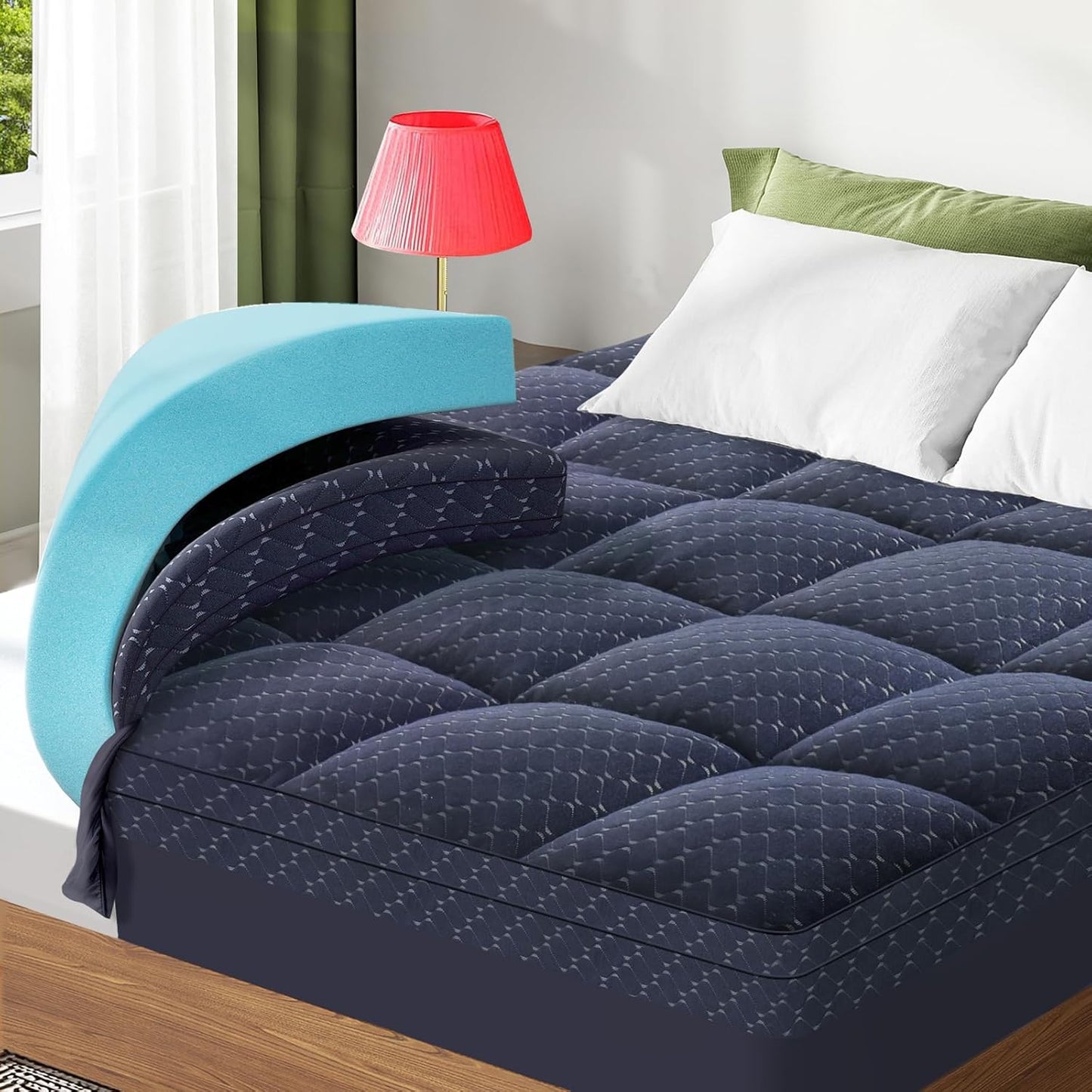 VALUXE Dual Layer 3 Inch Memory Foam Mattress Topper