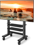 Mobile TV Cart Rolling TV Stand for 55-100 in - Heavy Duty Portable