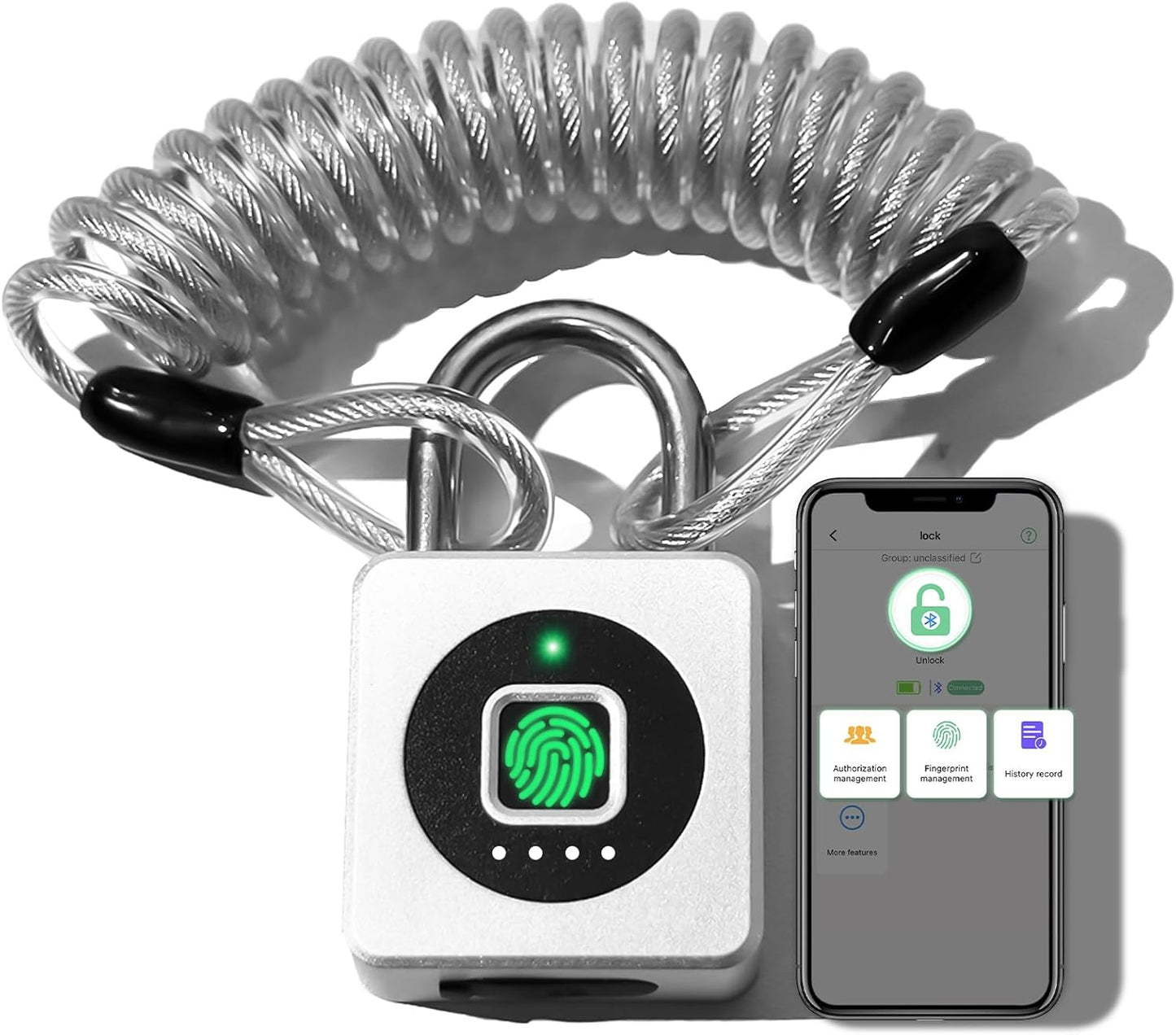 Pothunder Fingerprint Padlock with APP for Keyless Security